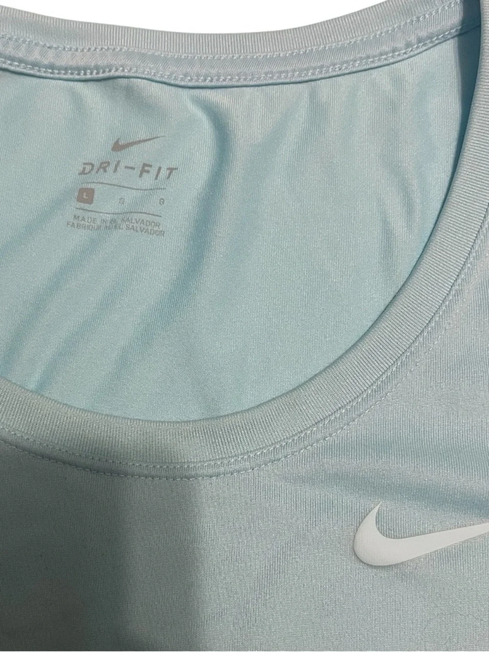 Nike Women’s Light Blue Scoop Neck Short Sleeve Tee - Performance Top
